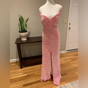 Sequin long pink dress